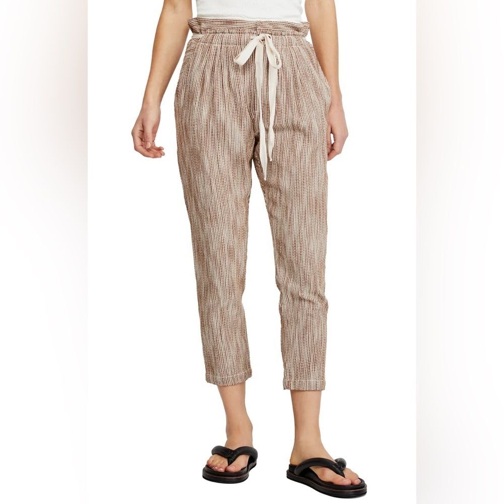 Free People Light At Sunrise Crop Pants in Beige 035